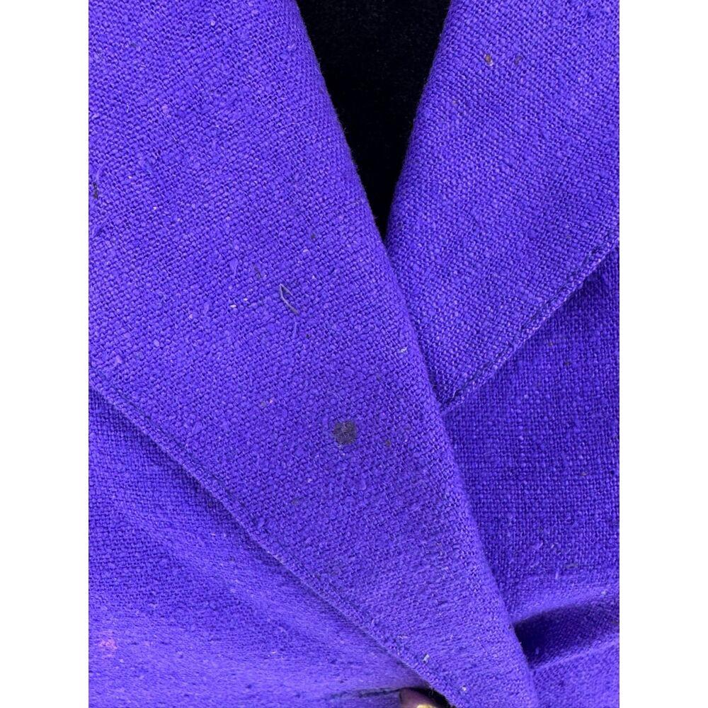 Vintage 80s Argenti Boutique Womens Size 10 Purple 100% Silk Dress Shoulder Pads - Picture 5 of 8